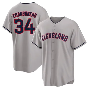 Joe Charboneau Men's Cleveland Guardians Replica Road Jersey - Gray