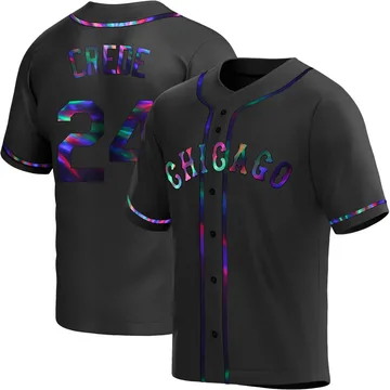 Joe Crede Men's Chicago White Sox Replica Alternate Jersey - Black Holographic