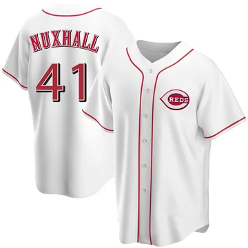 Joe Nuxhall Youth Cincinnati Reds Replica Home Jersey - White