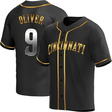 Joe Oliver Men's Cincinnati Reds Replica Alternate Jersey - Black Golden