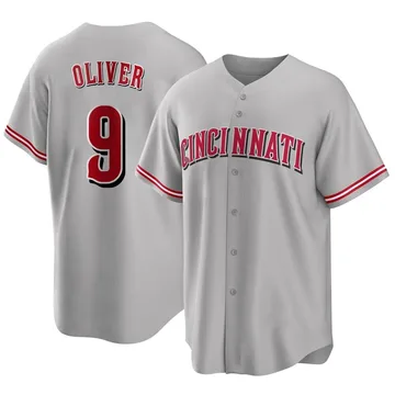 Joe Oliver Men's Cincinnati Reds Replica Road Jersey - Gray