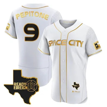 Joe Pepitone Men's Houston Astros Authentic 2023 Space City Ready 2 Reign Flex Base Jersey - White/Gold