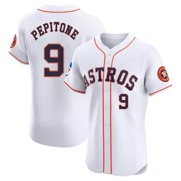 Joe Pepitone Men's Houston Astros Elite Home Patch Jersey - White