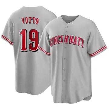 Joey Votto Men's Cincinnati Reds Replica Road Jersey - Gray