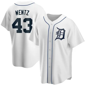 Joey Wentz Men's Detroit Tigers Replica Home Jersey - White