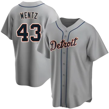 Joey Wentz Men's Detroit Tigers Replica Road Jersey - Gray