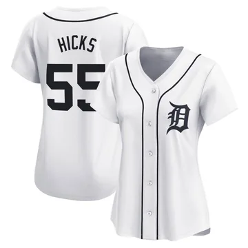 John Hicks Women's Detroit Tigers Limited Home Jersey - White