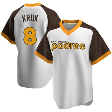 John Kruk Men's San Diego Padres Replica Home Cooperstown Collection Jersey - White