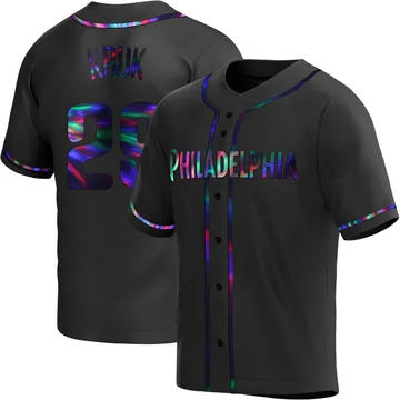 John Kruk Youth Philadelphia Phillies Replica Alternate Jersey - Black Holographic