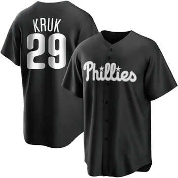 John Kruk Youth Philadelphia Phillies Replica Jersey - Black/White