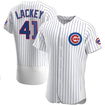 John Lackey Men's Chicago Cubs Authentic Home Jersey - White