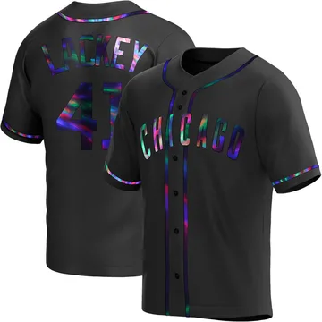 John Lackey Men's Chicago Cubs Replica Alternate Jersey - Black Holographic