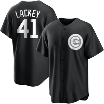 John Lackey Men's Chicago Cubs Replica Jersey - Black/White