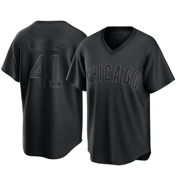 John Lackey Men's Chicago Cubs Replica Pitch Fashion Jersey - Black