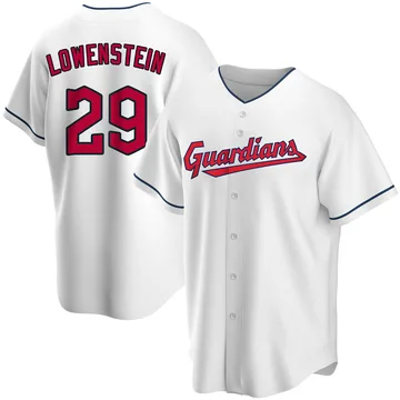 John Lowenstein Men's Cleveland Guardians Replica Home Jersey - White