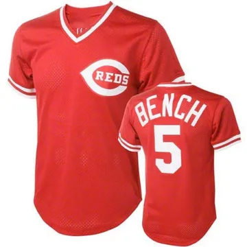 Johnny Bench Men's Cincinnati Reds Replica Throwback Jersey - Red