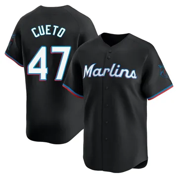 Johnny Cueto Men's Miami Marlins Limited Alternate Jersey - Black