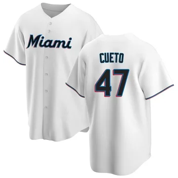 Johnny Cueto Men's Miami Marlins Replica Home Jersey - White