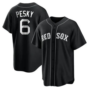 Johnny Pesky Men's Boston Red Sox Replica Jersey - Black/White