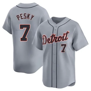 Johnny Pesky Men's Detroit Tigers Limited Road Jersey - Gray