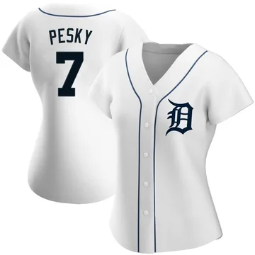 Johnny Pesky Women's Detroit Tigers Authentic Home Jersey - White