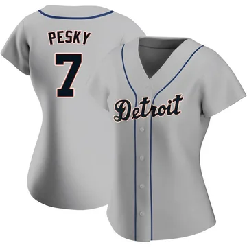 Johnny Pesky Women's Detroit Tigers Authentic Road Jersey - Gray