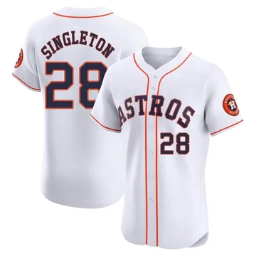 Jon Singleton Men's Houston Astros Elite Home Jersey - White