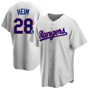 Jonah Heim Youth Texas Rangers Replica Home Cooperstown Collection 2023 World Series Champions Jersey - White