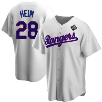 Jonah Heim Youth Texas Rangers Replica Home Cooperstown Collection 2023 World Series Jersey - White