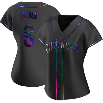 Jonathan India Women's Cincinnati Reds Replica Alternate Jersey - Black Holographic