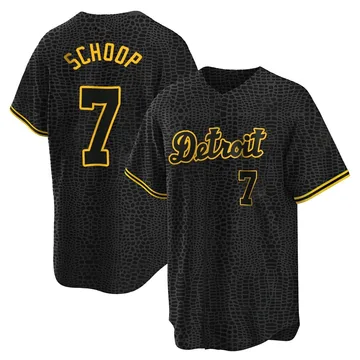 Jonathan Schoop Men's Detroit Tigers Replica Snake Skin City Jersey - Black