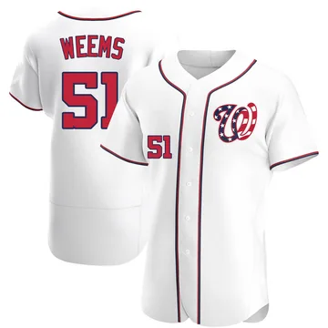 Jordan Weems Men's Washington Nationals Authentic Alternate Jersey - White