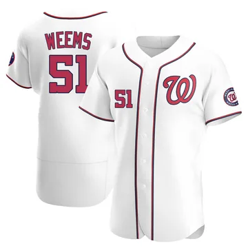 Jordan Weems Men's Washington Nationals Authentic Home Jersey - White