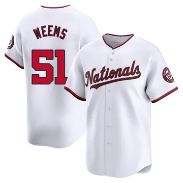 Jordan Weems Men's Washington Nationals Limited Home Jersey - White