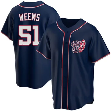 Jordan Weems Men's Washington Nationals Replica Alternate Team Jersey - Navy