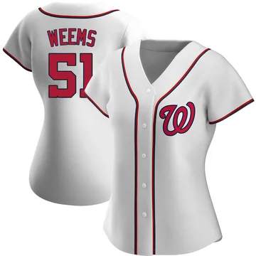 Jordan Weems Women's Washington Nationals Authentic Home Jersey - White