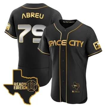 Jose Abreu Men's Houston Astros Authentic 2023 Space City Ready 2 Reign Flex Base Jersey - Black/Gold