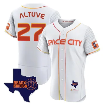 Jose Altuve Men's Houston Astros Authentic 2023 Space City Ready 2 Reign Flex Base Jersey - White