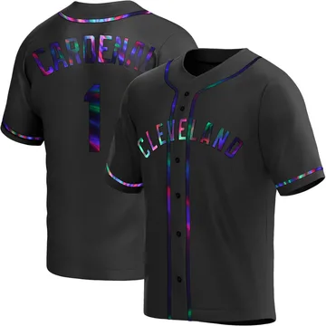 Jose Cardenal Men's Cleveland Guardians Replica Alternate Jersey - Black Holographic