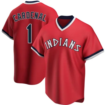 Jose Cardenal Men's Cleveland Guardians Replica Road Cooperstown Collection Jersey - Red