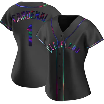 Jose Cardenal Women's Cleveland Guardians Replica Alternate Jersey - Black Holographic