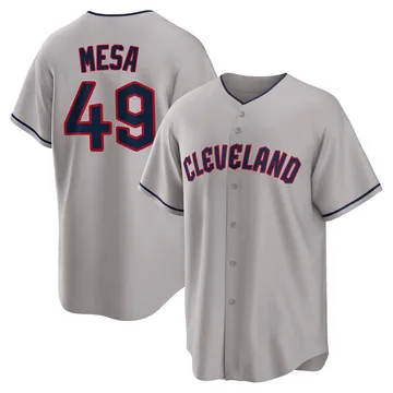 Jose Mesa Men's Cleveland Guardians Replica Road Jersey - Gray