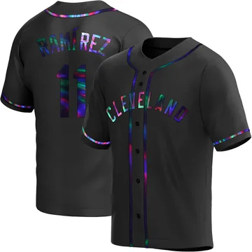 Jose Ramirez Men's Cleveland Guardians Replica Alternate Jersey - Black Holographic