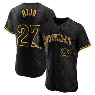 Jose Rijo Men's Cincinnati Reds Authentic Snake Skin City Jersey - Black