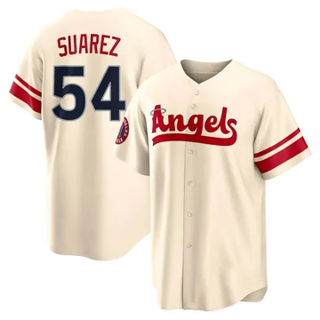 Jose Suarez Men's Los Angeles Angels Replica 2022 City Connect Jersey - Cream