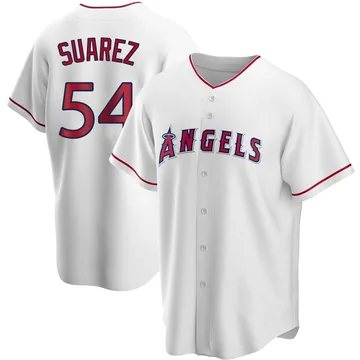 Jose Suarez Men's Los Angeles Angels Replica Home Jersey - White