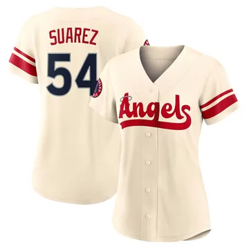 Jose Suarez Women's Los Angeles Angels Authentic 2022 City Connect Jersey - Cream