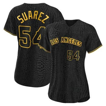 Jose Suarez Women's Los Angeles Angels Authentic Snake Skin City Jersey - Black