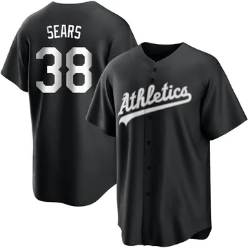 JP Sears Men's Oakland Athletics Replica Jersey - Black/White