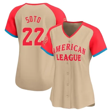 Juan Soto Women's New York Yankees Limited American League 2024 All-Star Game Jersey - Cream